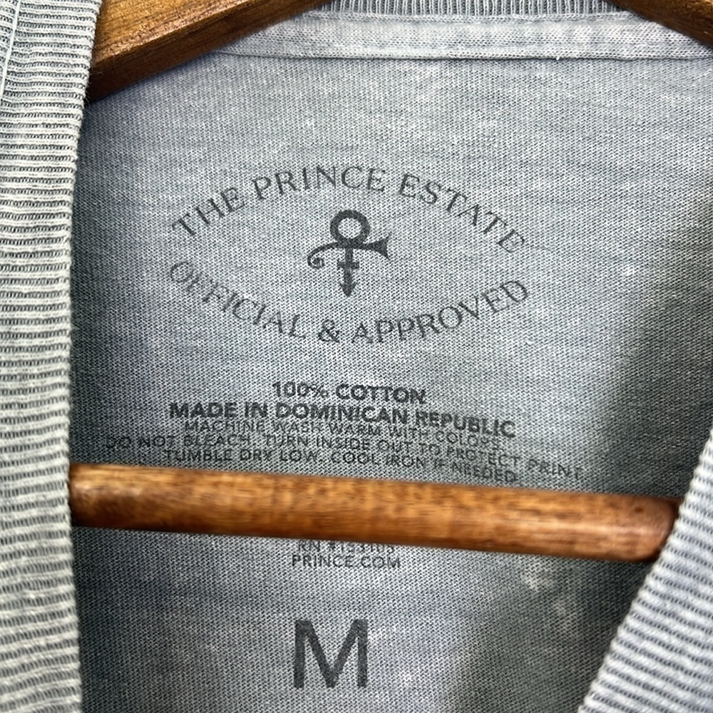 The Prince Estate - Prince Motorcycle Graphic Grey& White Tie Dye Shirt SZ M - Picture 7 of 8